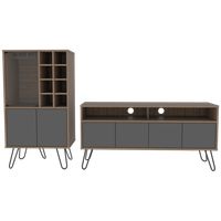 Combo Rack Tv 55 + Bar Vassel Miel Plomo