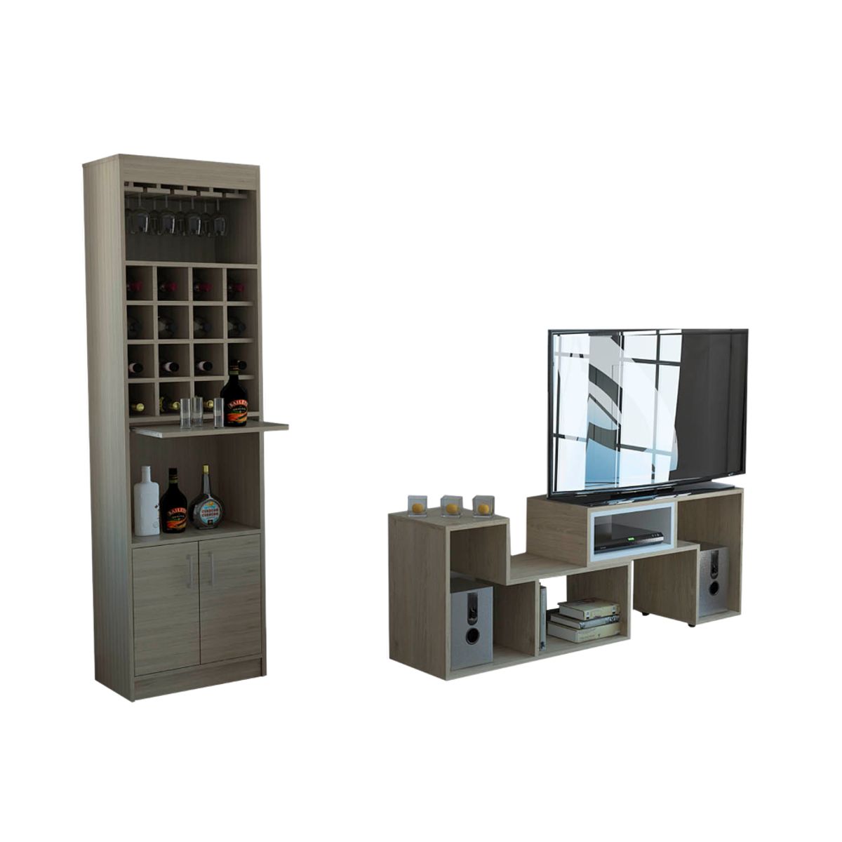 TUHOME - Combo Bar + Rack Extensible Beijing Rovere