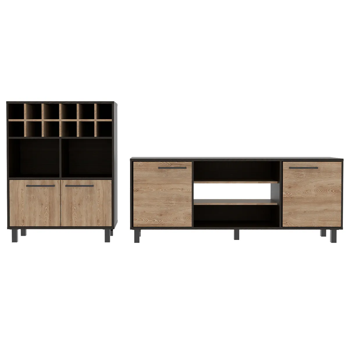 TUHOME - Combo Rack Tv 65 + Bar Kaia Wengue Miel