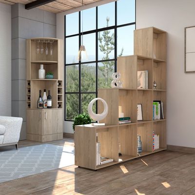 Imagen 2 del producto Combo Bar Esquinero + Biblioteca Escalera Beijing Rovere