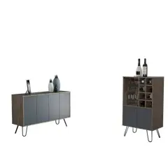 TUHOME - Combo Bar Bajo + Bife Vassel Miel Plomo