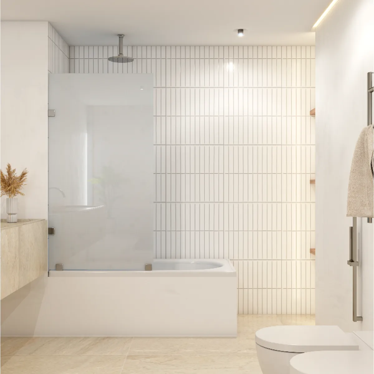 DELL ORTO - Shower Door vidrio templado con empavonado 100x150 cm Herraje inox