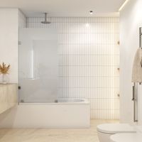 Shower Door vidrio templado con empavonado 100x150 cm Herraje inox