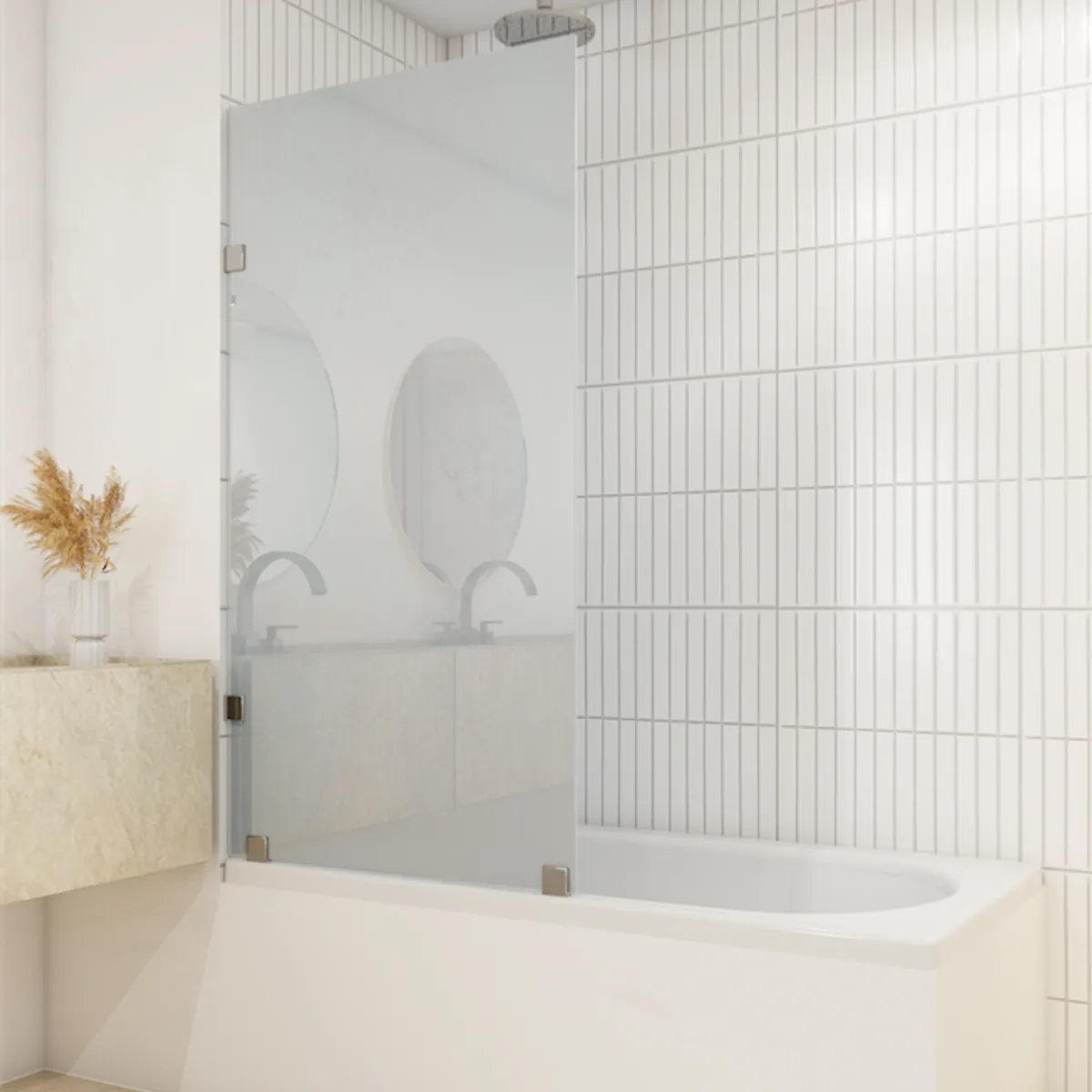 DELL ORTO - Shower Door vidrio templado con empavonado 100x150 cm Herraje inox