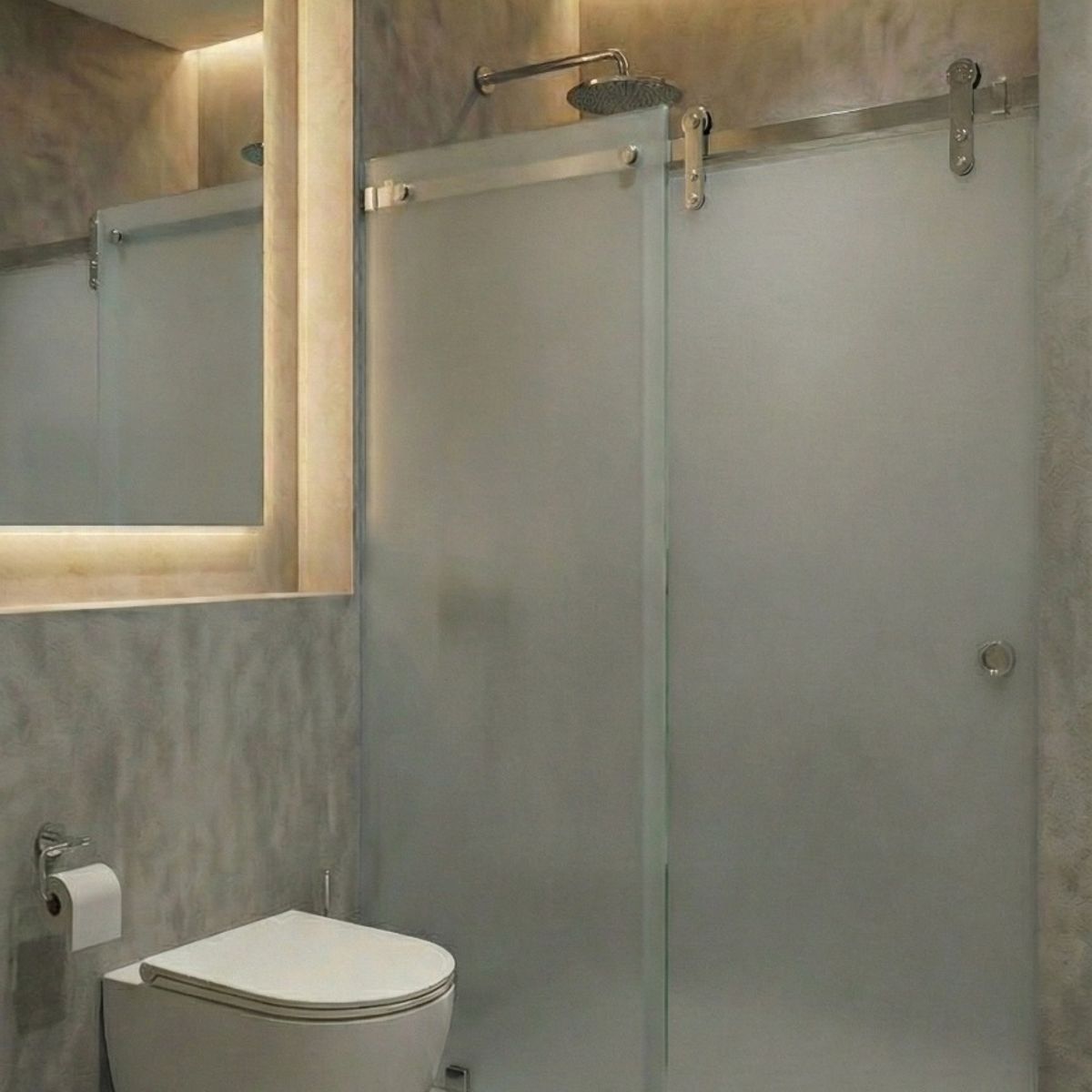 DELL ORTO - Shower Door Corredero 8 mm Empavonado Ancho ajustable 120-130 x 190 cm Satinado  Ravella