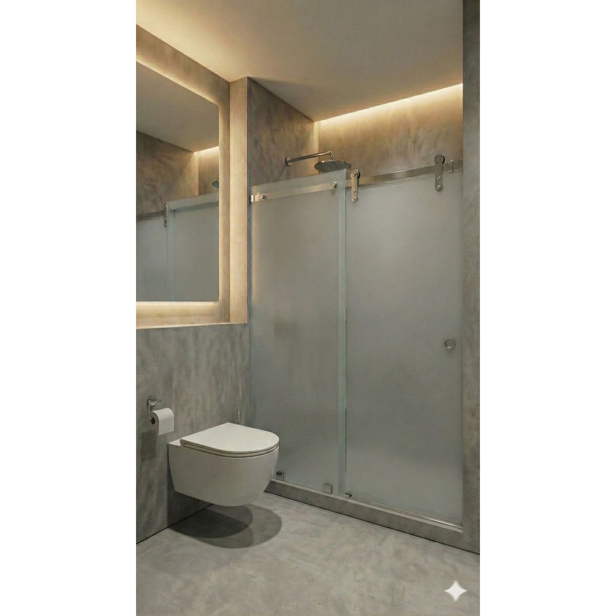 DELL ORTO - Shower Door Corredero 8 mm Empavonado Ancho ajustable 120-130 x 190 cm Satinado  Ravella