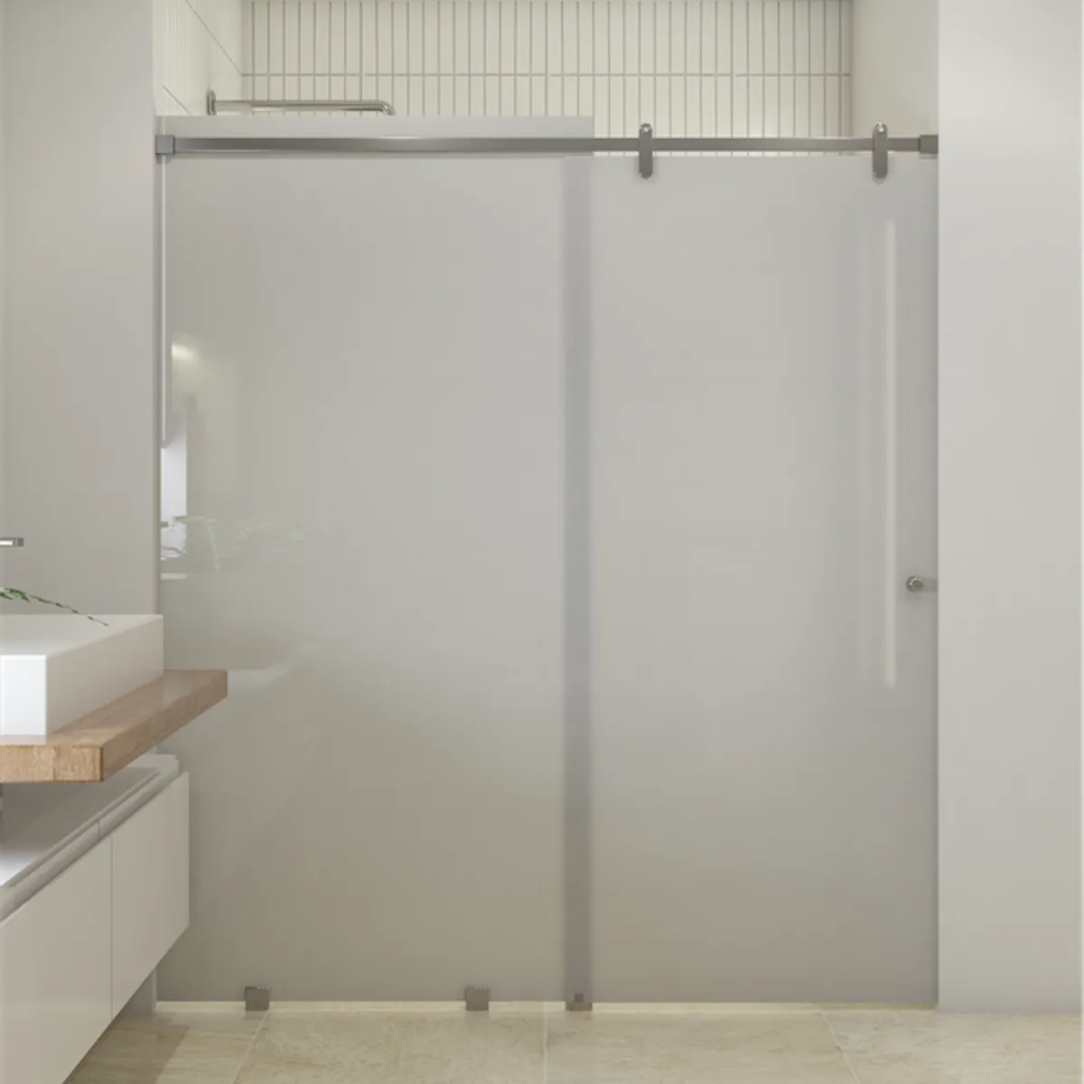 DELL ORTO - Shower Door Corredero 8 mm Empavonado Ancho ajustable 170-180 x 190 cm Satinado  Ravella