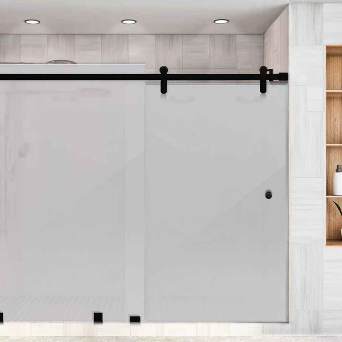 DELL ORTO - Shower Door Corredero 8 mm Empavonado Ancho ajustable 150-160 x 190 cm Negro  Ravella