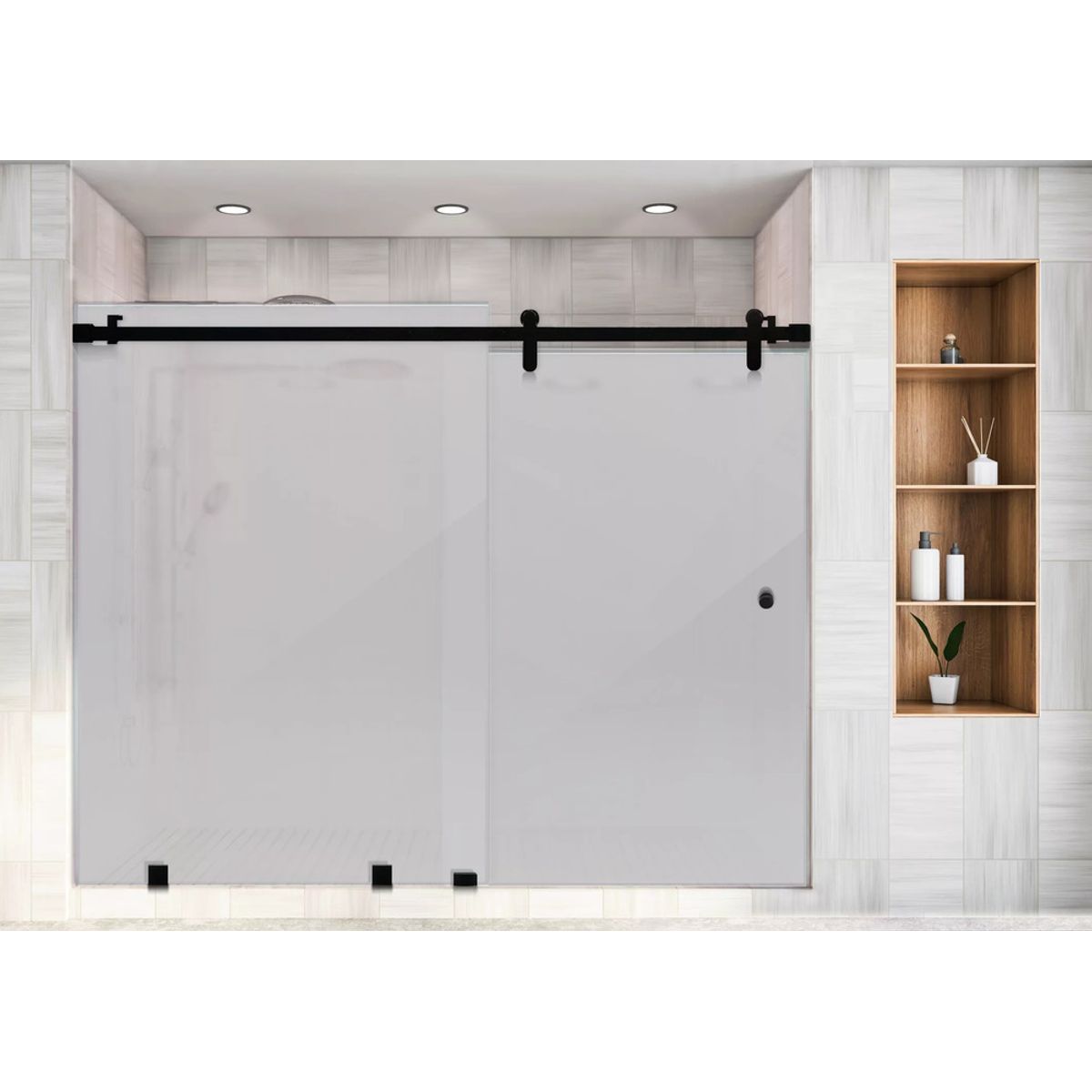DELL ORTO - Shower Door Corredero 8 mm Empavonado Ancho ajustable 150-160 x 190 cm Negro  Ravella
