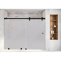 DELL ORTO - Shower Door Corredero 8 mm Empavonado Ancho ajustable 150-160 x 190 cm Negro Ravella