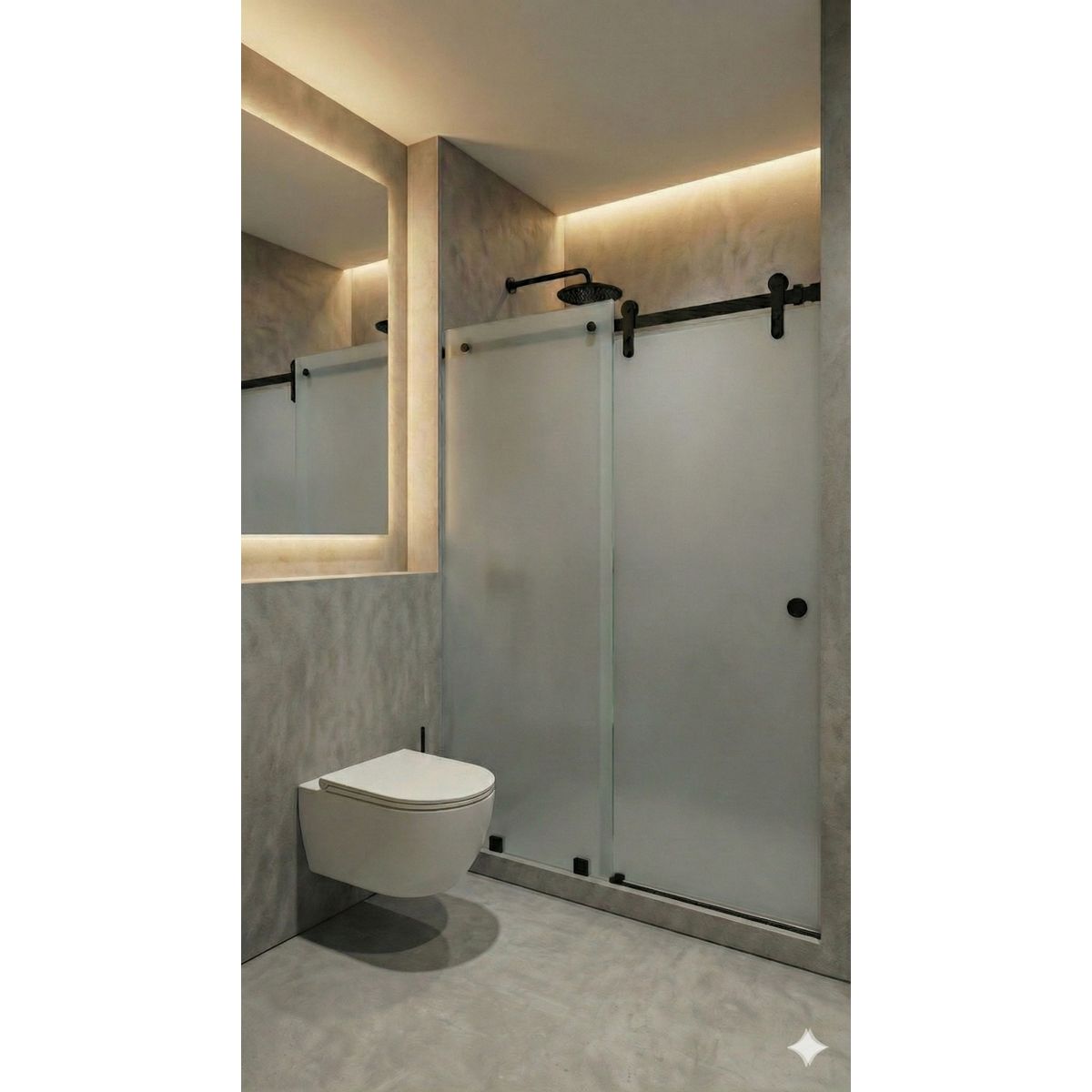 DELL ORTO - Shower Door Corredero 8 mm Empavonado Ancho ajustable 160-170 x 190 cm Negro  Ravella