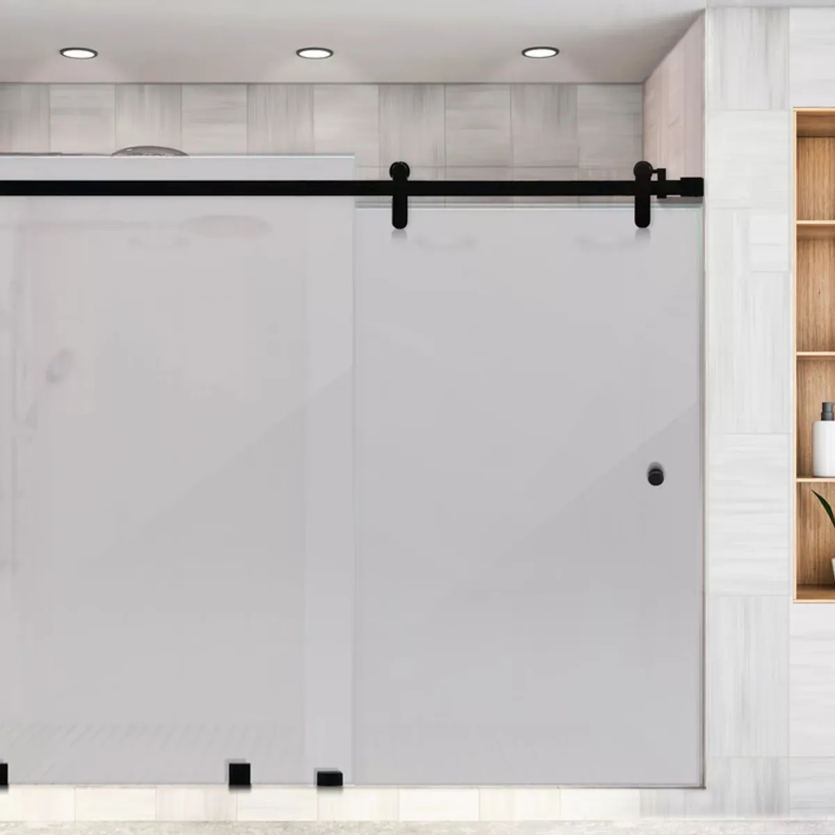 DELL ORTO - Shower Door Corredero 8 mm Empavonado Ancho ajustable 160-170 x 190 cm Negro  Ravella