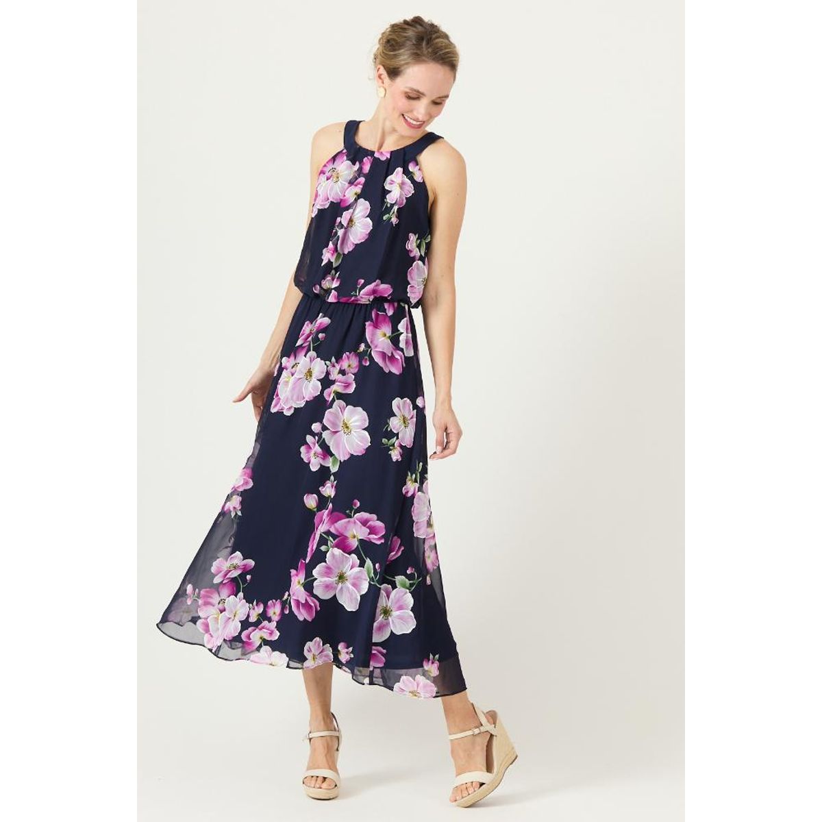 PRIVILEGE - Vestido azul marino estampado PRIVILEGE 3408