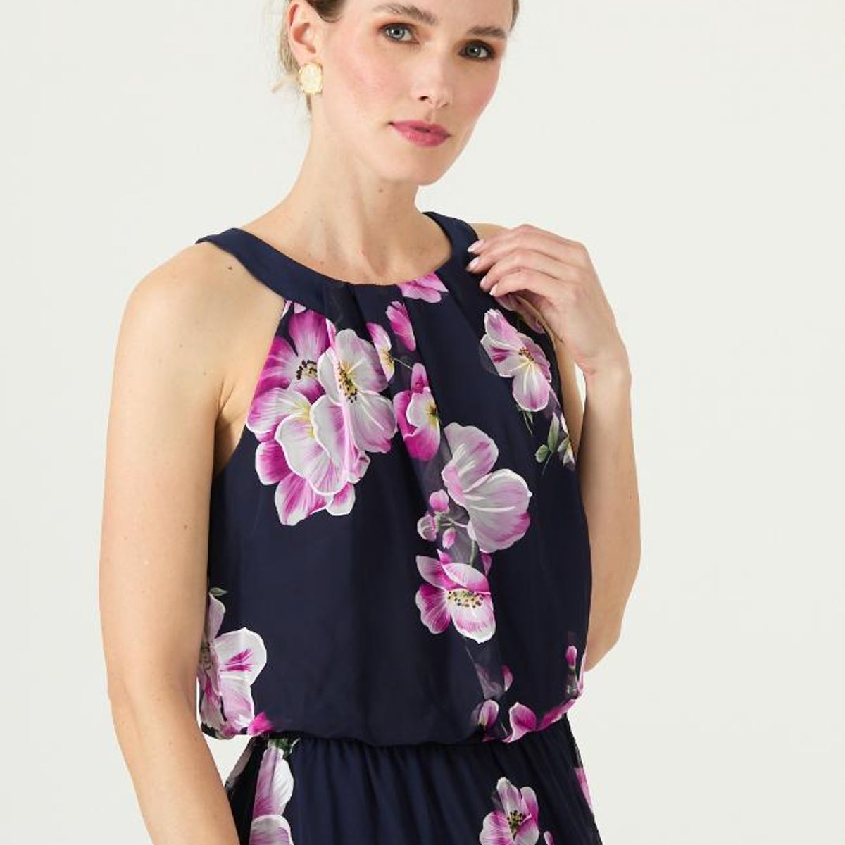 PRIVILEGE - Vestido azul marino estampado PRIVILEGE 3408