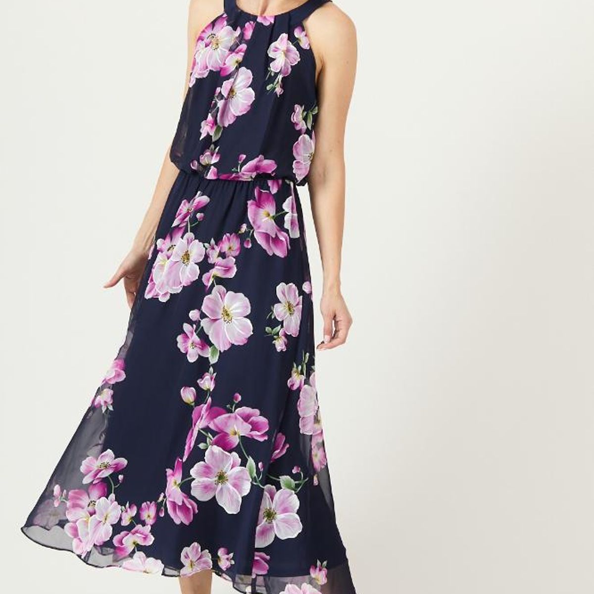 PRIVILEGE - Vestido azul marino estampado PRIVILEGE 3408