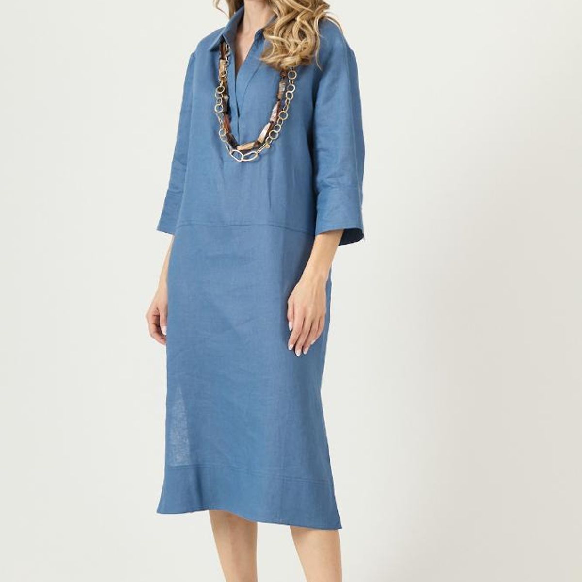 PRIVILEGE - Vestido de lino denim PRIVILEGE 3250