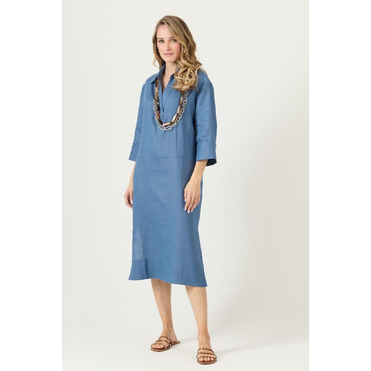 PRIVILEGE - Vestido de lino denim PRIVILEGE 3250