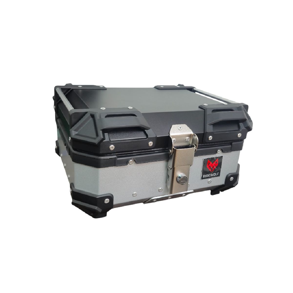 GENERICO - RIDEWOLF 0712-28 Maleta Top Case 28L Plata para Motocicleta