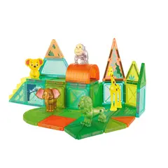 MAGNETICS - Set de Bloques Magnéticos con Animales de la Selva – 48 Pcs
