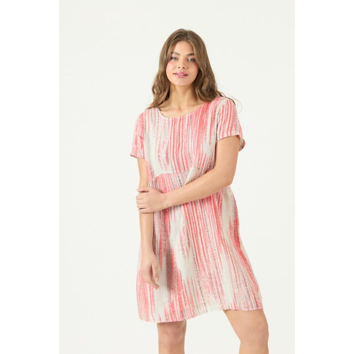 PRIVILEGE - Vestido de lino rojo estampado PRIVILEGE 3468