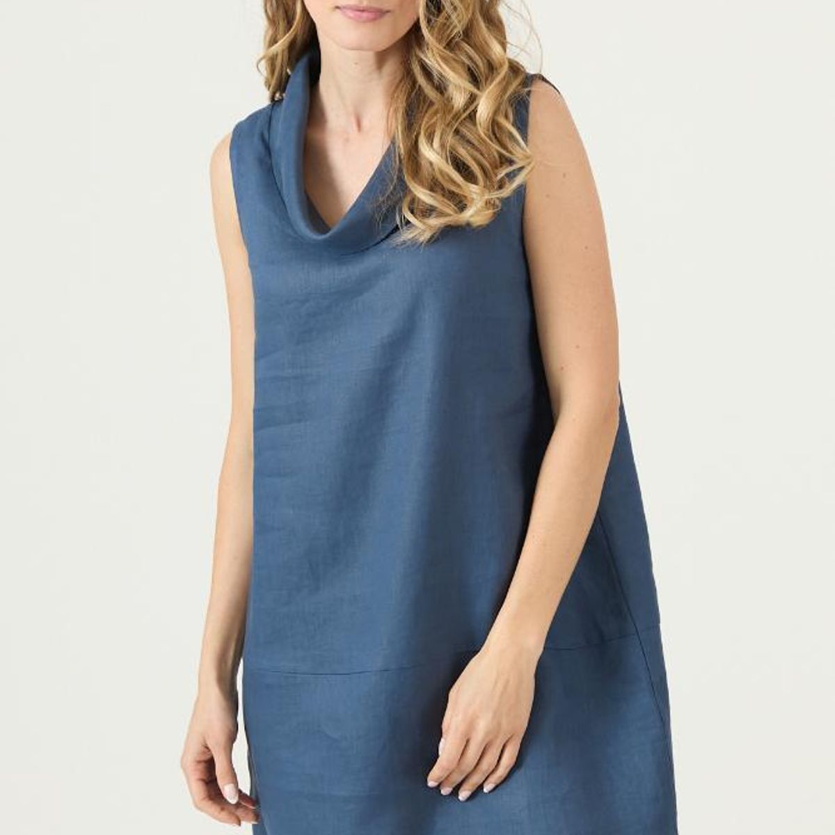 PRIVILEGE - Vestido de lino azul PRIVILEGE 3265