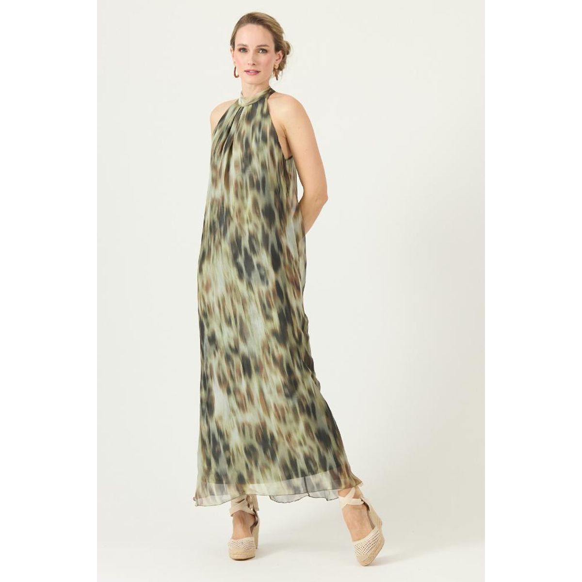 PRIVILEGE - Vestido con silk blend beige estampado PRIVILEGE 3272