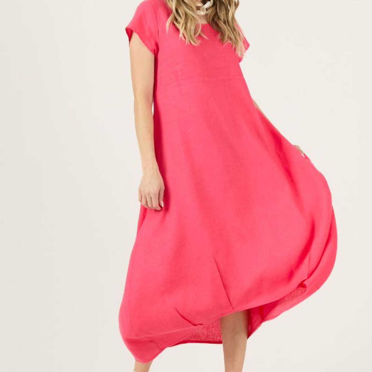 PRIVILEGE - Vestido de lino fucsia PRIVILEGE 3263