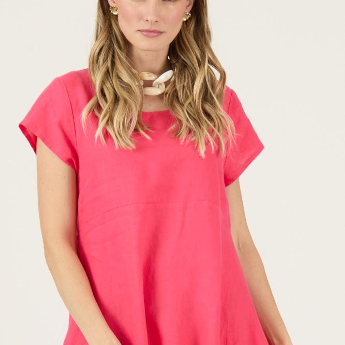 PRIVILEGE - Vestido de lino fucsia PRIVILEGE 3263