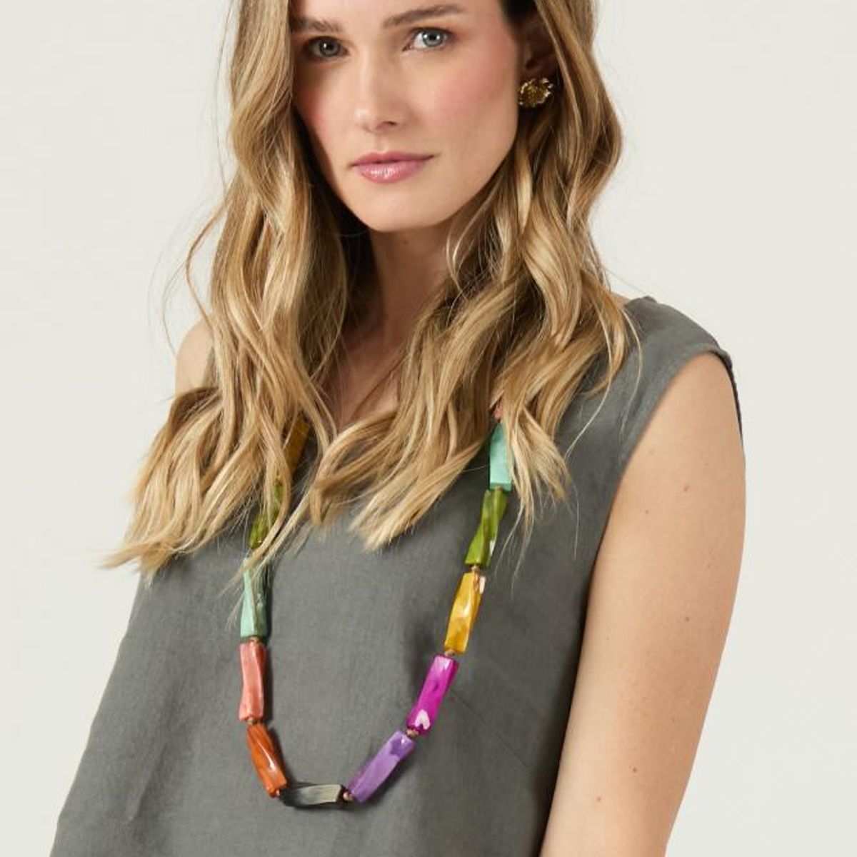 PRIVILEGE - Vestido de lino gris PRIVILEGE 3255