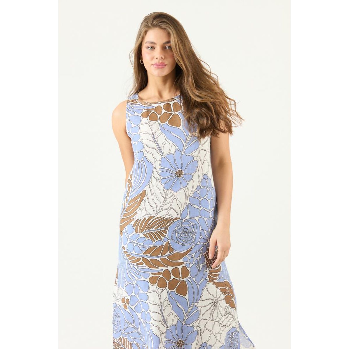 PRIVILEGE - Vestido de lino lila estampado PRIVILEGE 3459