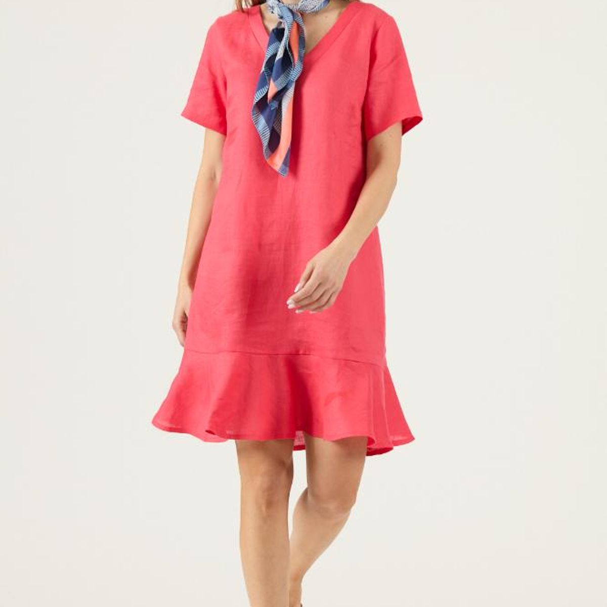 PRIVILEGE - Vestido de lino rojo PRIVILEGE 3267