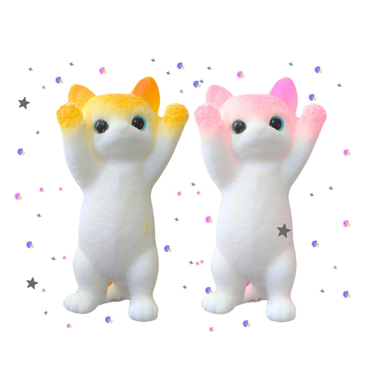 GENERICO - Pack 2 Squishy Pegajosa De Gato Gigante Juguete Antiestrés