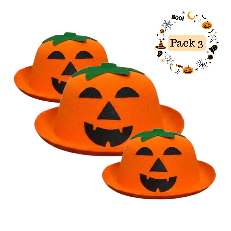 EKOL TACTICA MILITAR - Pack 3 Gorro Sombrero Disfraz Calabaza Fiesta Halloween 2025