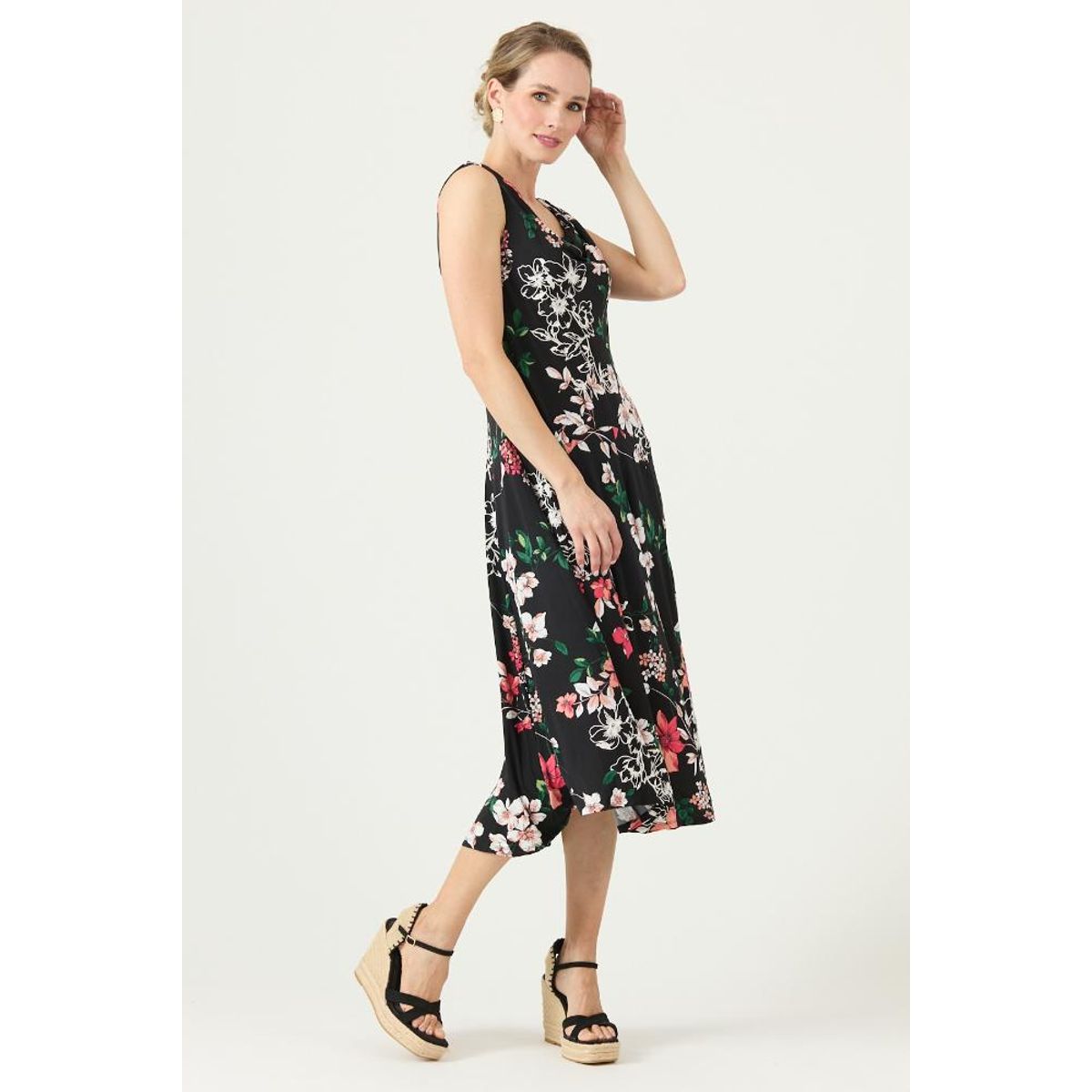 PRIVILEGE - Vestido negro estampado PRIVILEGE 3417