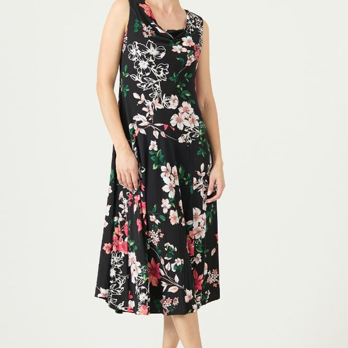 PRIVILEGE - Vestido negro estampado PRIVILEGE 3417