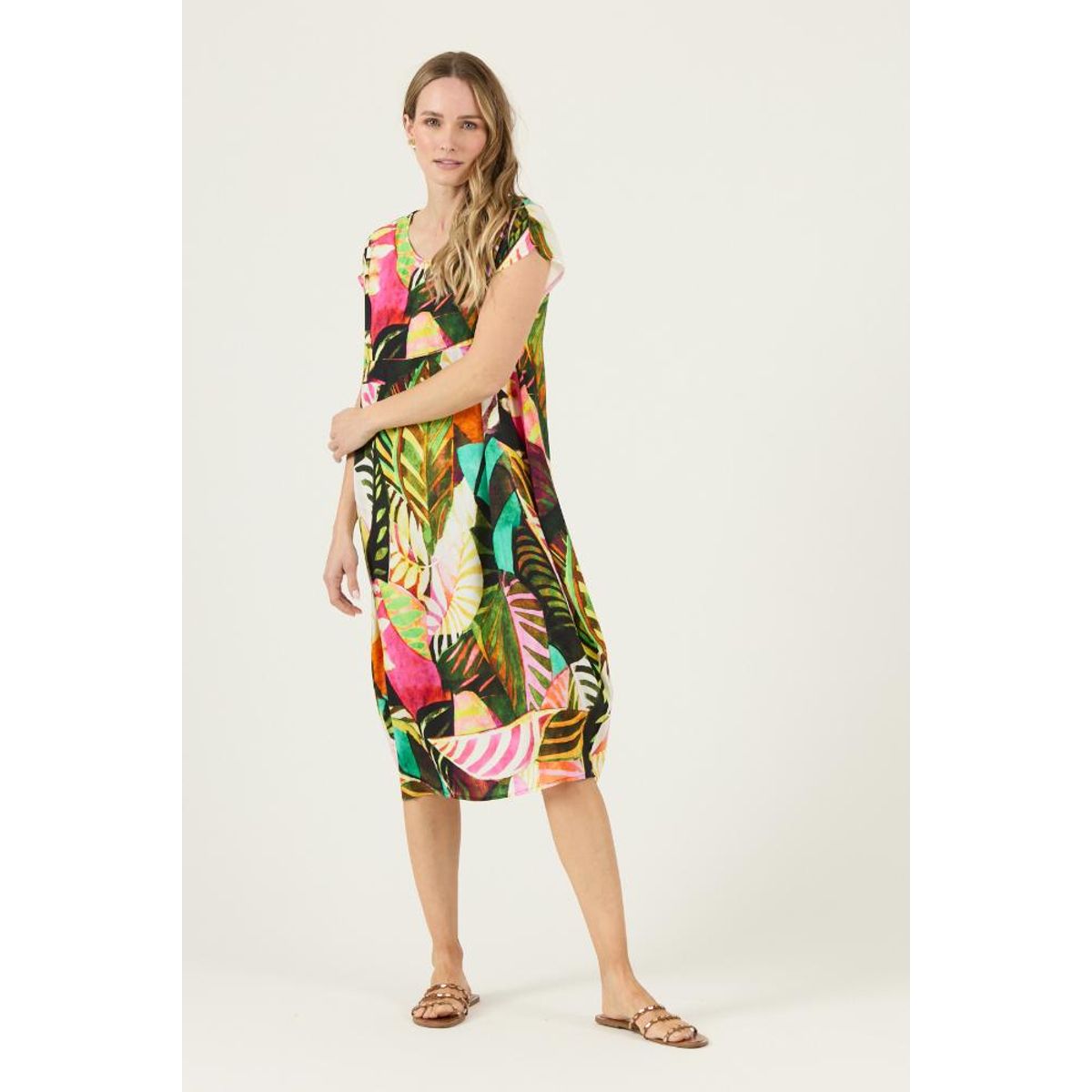 PRIVILEGE - Vestido verde estampado PRIVILEGE 3273