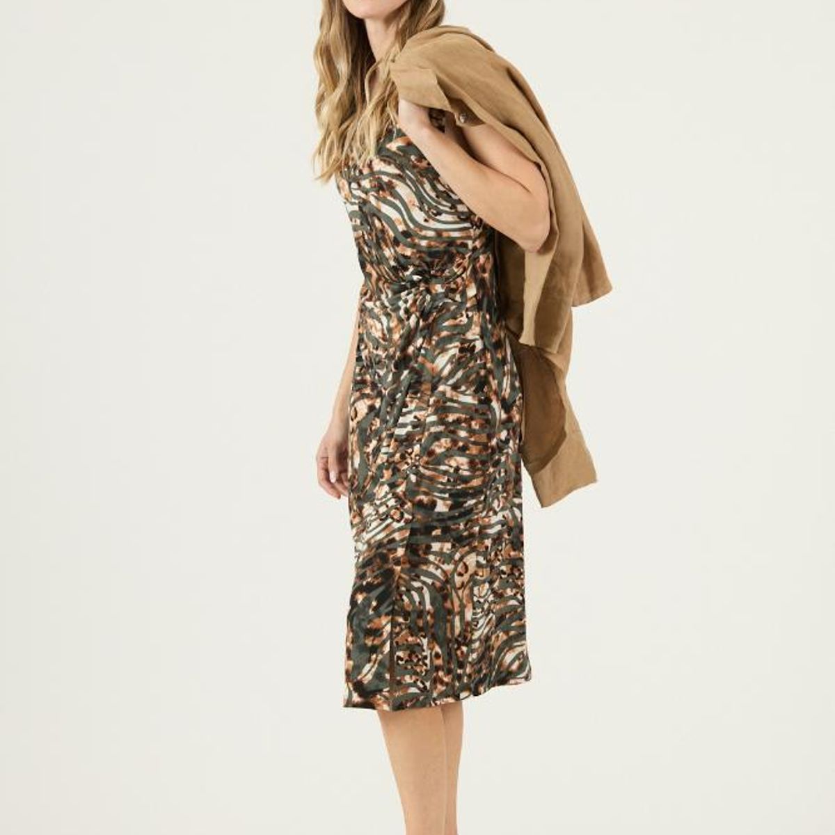 PRIVILEGE - Vestido verde estampado PRIVILEGE 3276