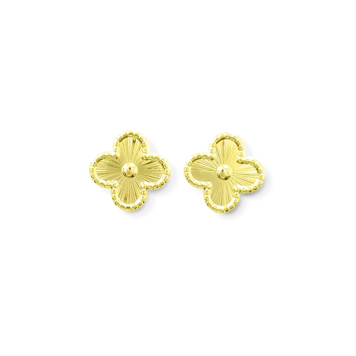 COGGIOLA - Aros Trébol Lámina Satinada Borde Enchapado Oro 18K