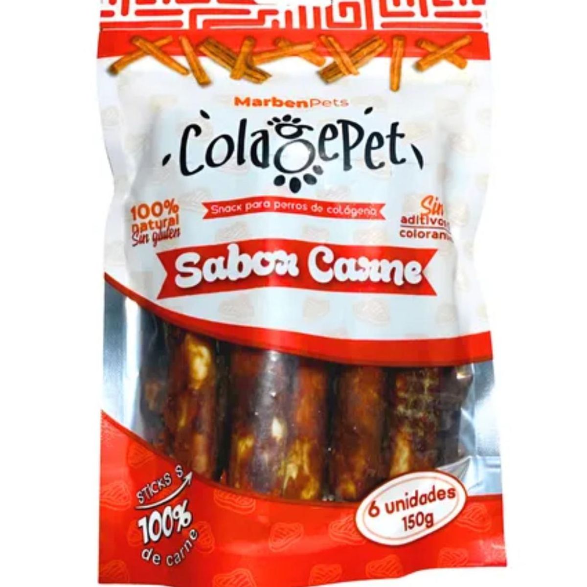 GENERICO - Snack Colagepet Carne S 6 Pcs Doypack 150g
