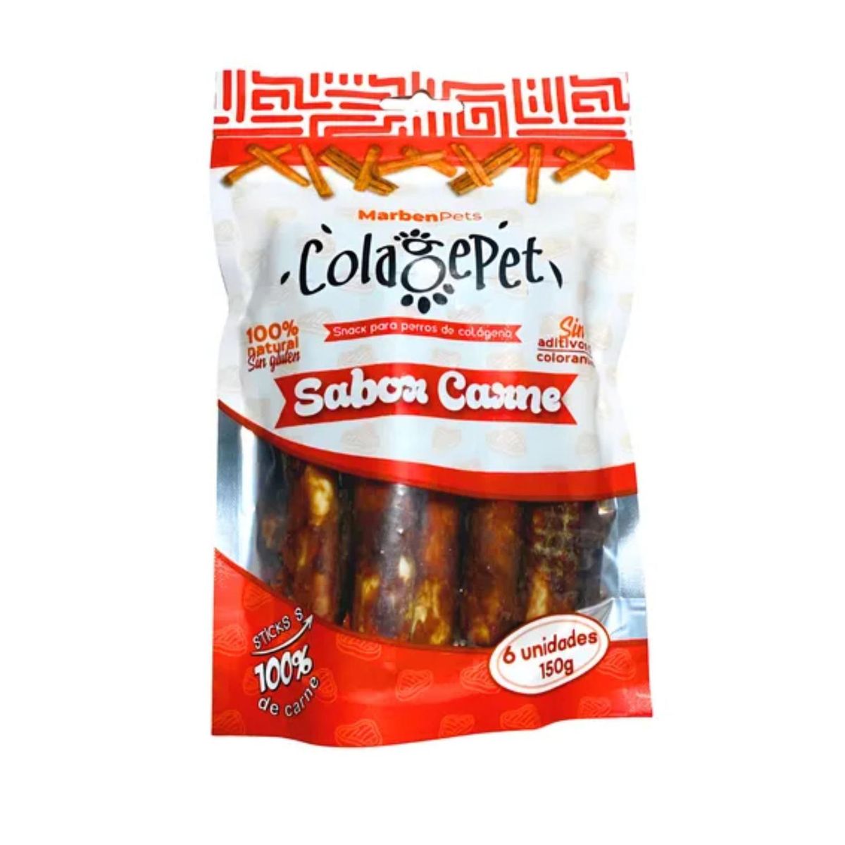 GENERICO - Snack Colagepet Carne S 6 Pcs Doypack 150g