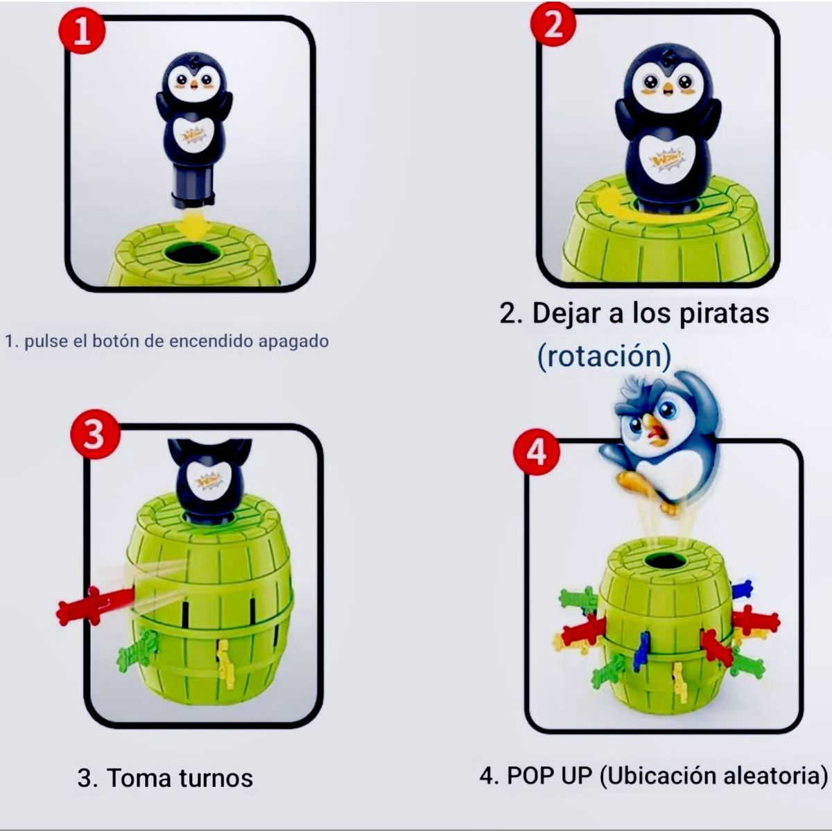 GENERICO - Juego Didáctico Educativo Barril Espadas Pingüino
