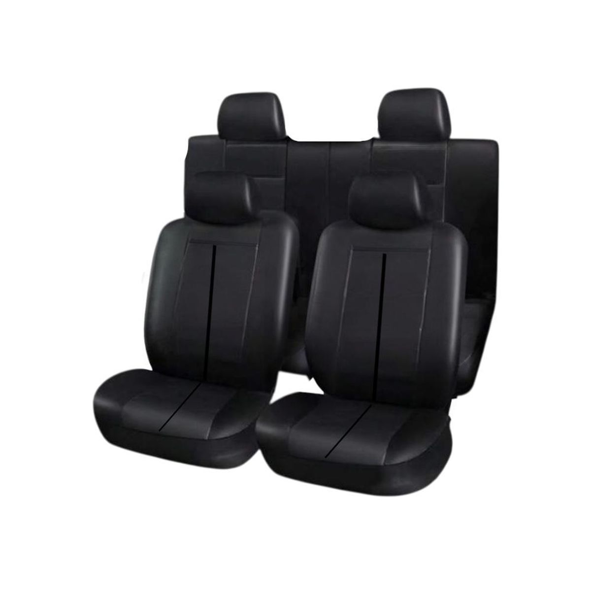 GENERICO - Fundas Cubre Asiento Para Autos Universal EcoCuero Negro