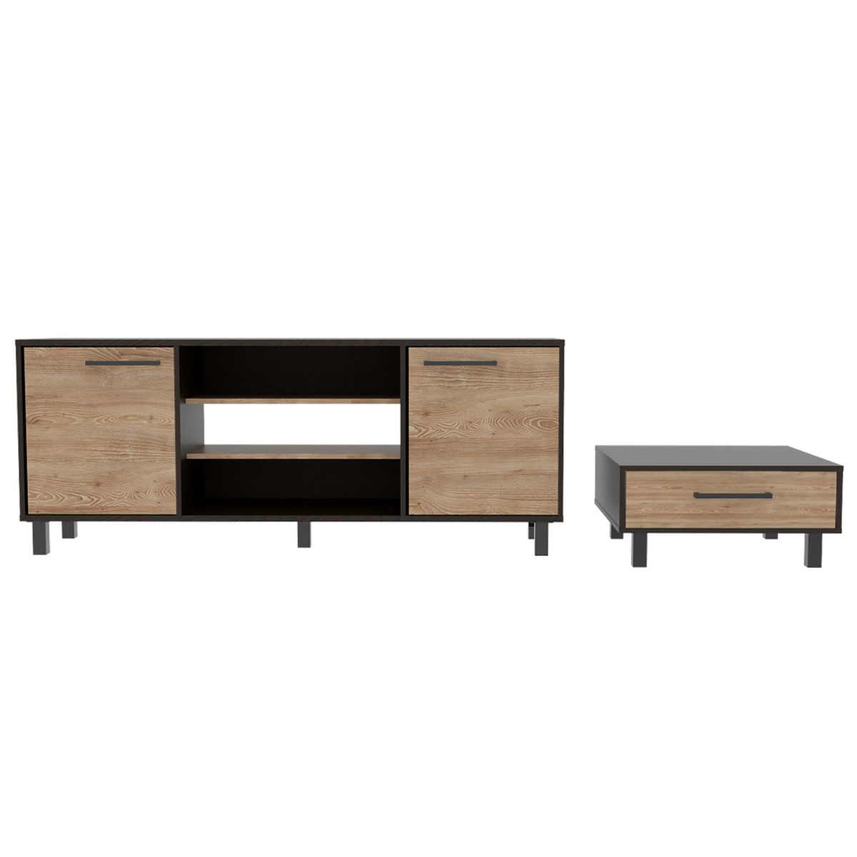 TUHOME - Combo Rack Tv 65 + Mesa Centro Kaia Wengue Miel