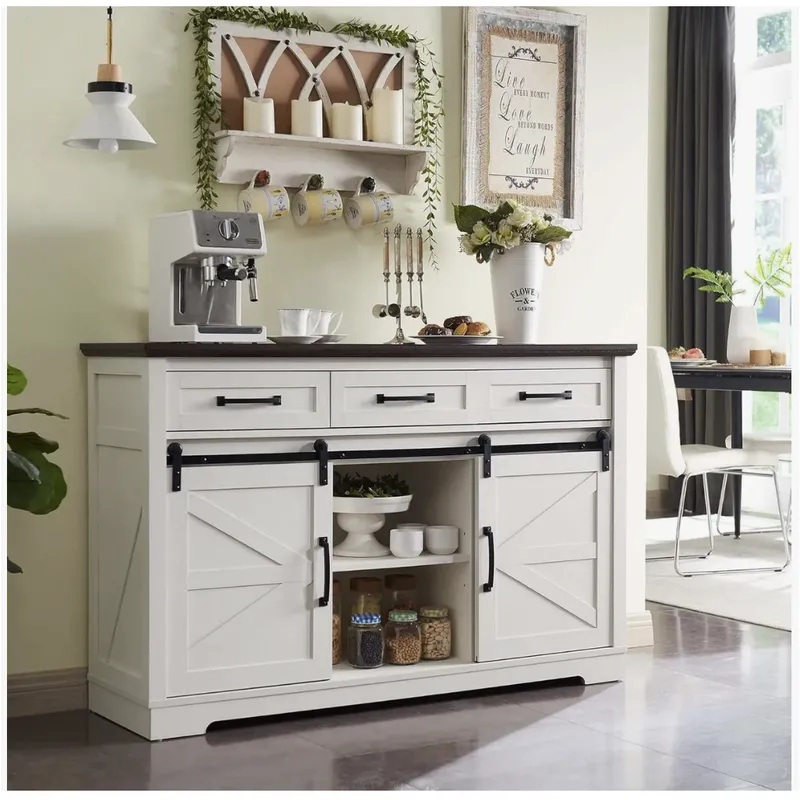HOMER DESIGN - Buffet Aparador Cocina Europeo Puerta Delizante 136x40x87cm
