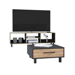 TUHOME - Combo Rack Tv 65 + Mesa De Centro Nomik Wengue Miel