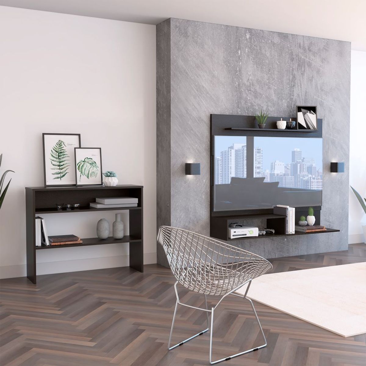 TUHOME - Combo Panel Tv 55 + Arrimo Beijing Wengue