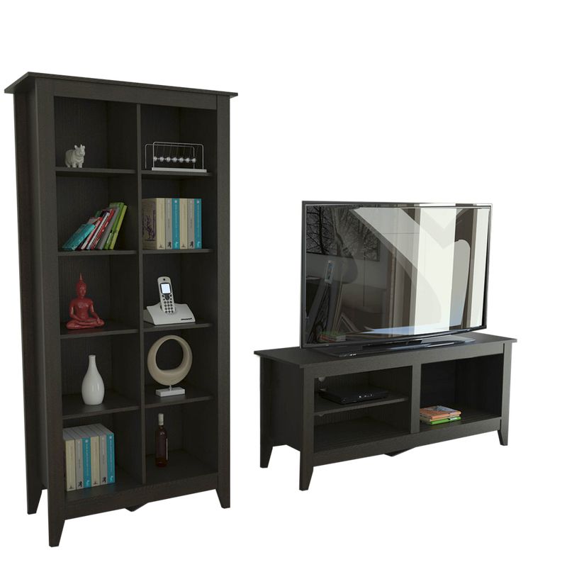 TUHOME - Combo Rack Tv 65 + Librero Essential Wengue