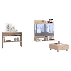 TUHOME - Combo Panel Tv 55 + Arrimo + Mesa De Centro Beijing Coñac