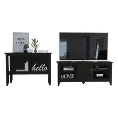 TUHOME - Combo Rack Tv 65 C Puerta + Arrimo Essential Wengue