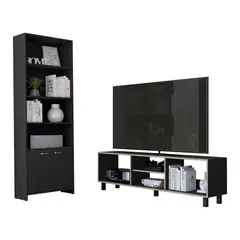 TUHOME - Combo Rack Tv 65 + Biblioteca Lisa 180 Nomik Wengue Duna